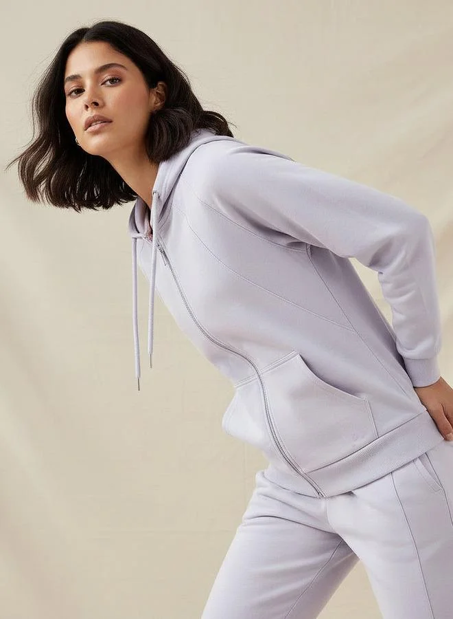 Active Women Kangaroo Pockets Hooded Jacket